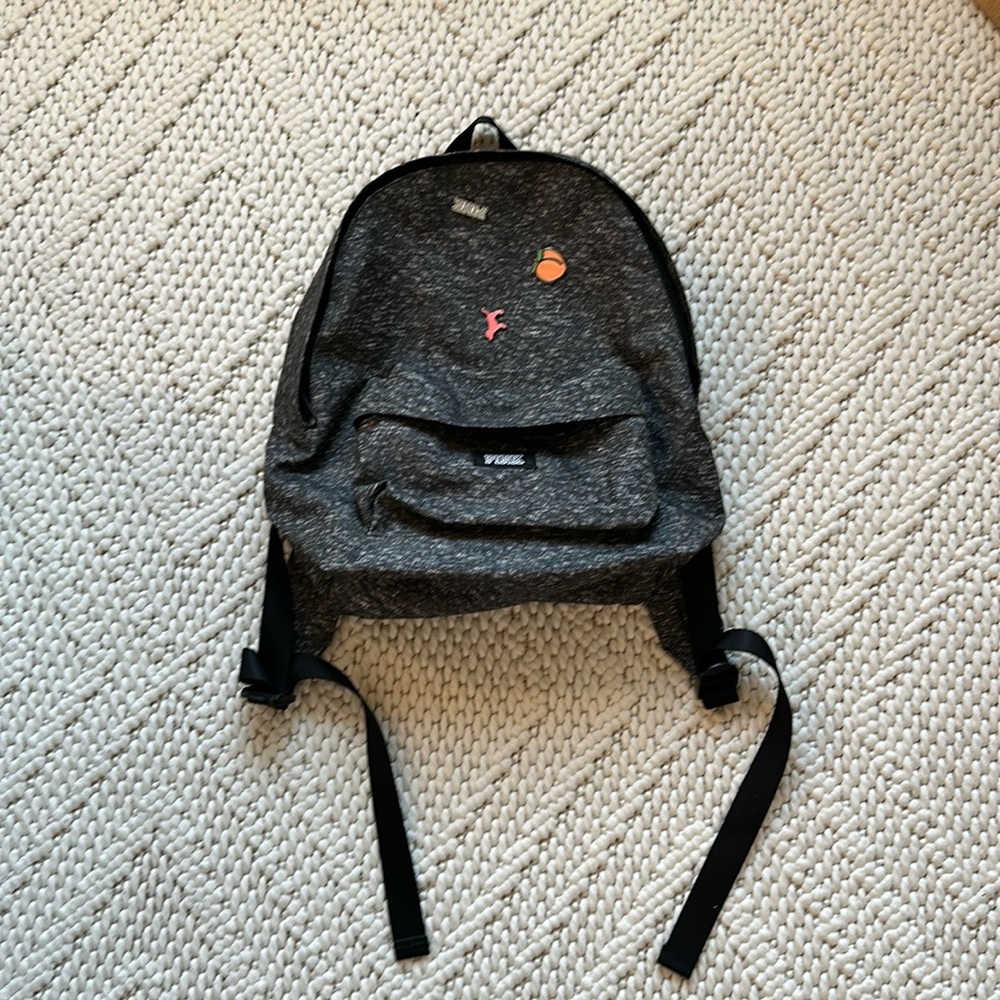 Victoria secret pink mini backpack grey with pins BNWT